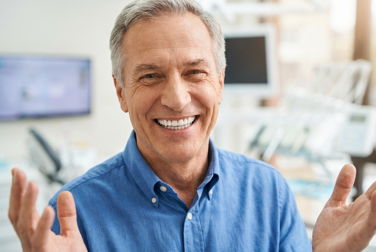 Smile after implant treatment