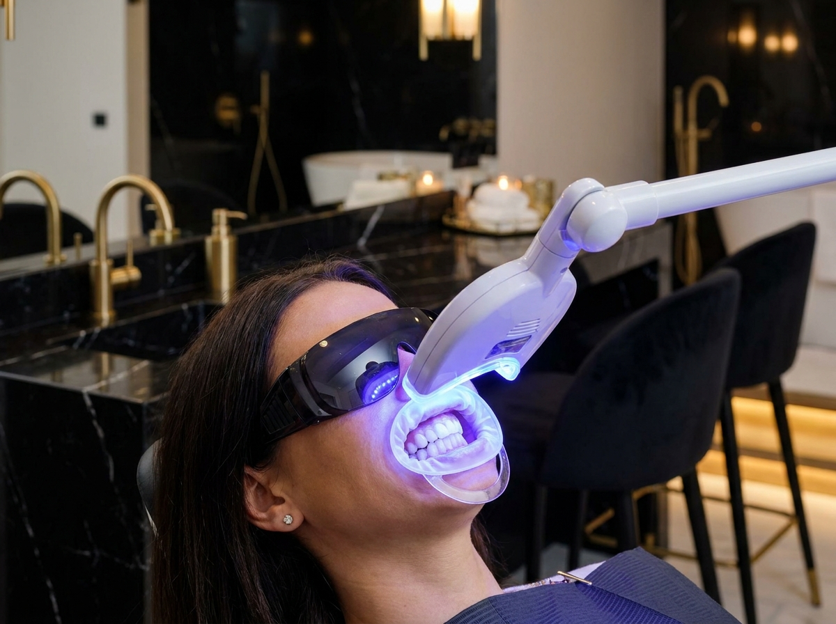 Professional whitening transformation — before