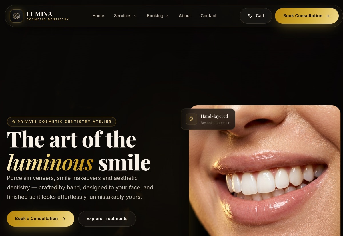 Lumina Cosmetic Studio concept