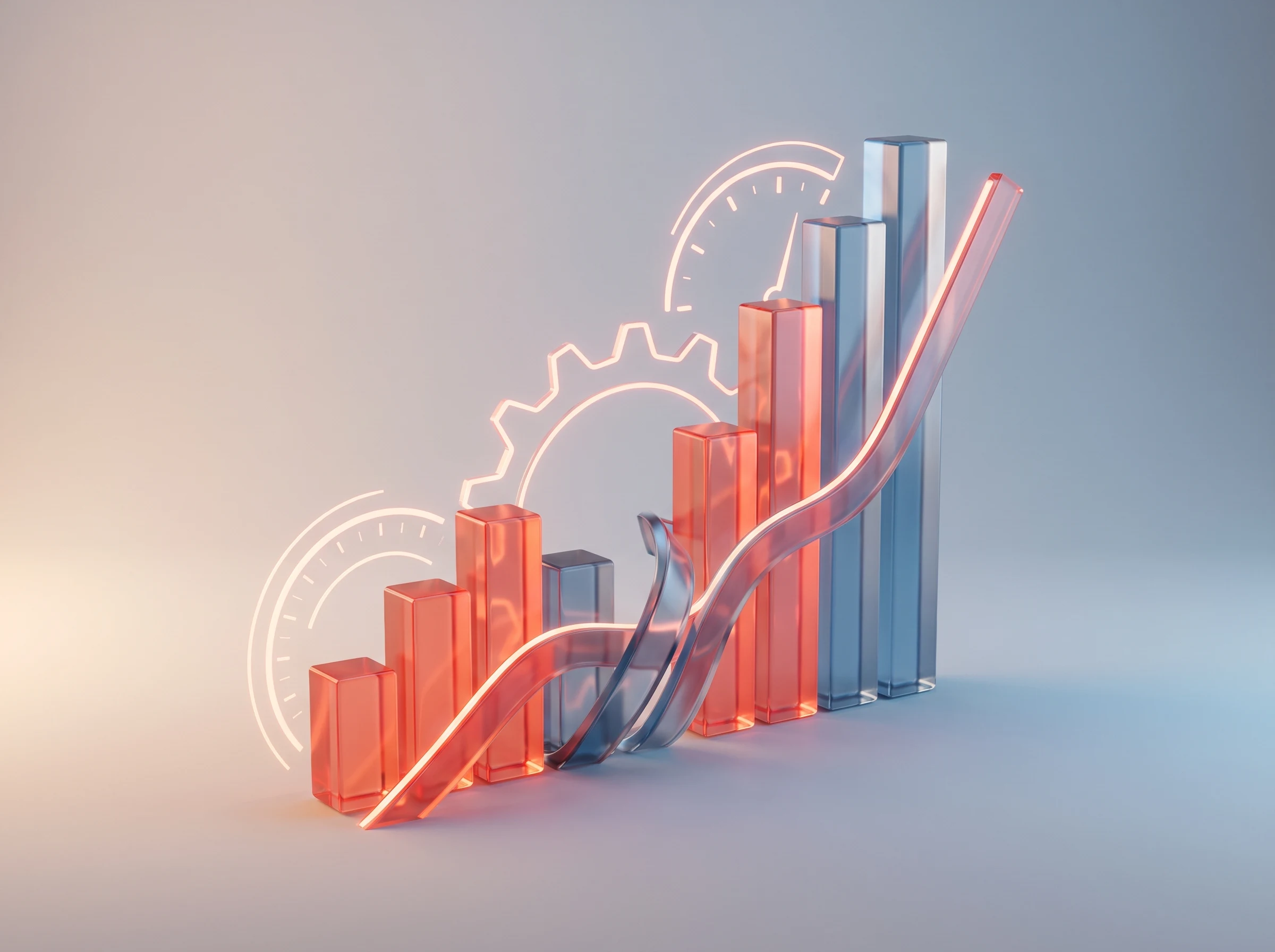 Abstract chart showing business growth for car mechanics