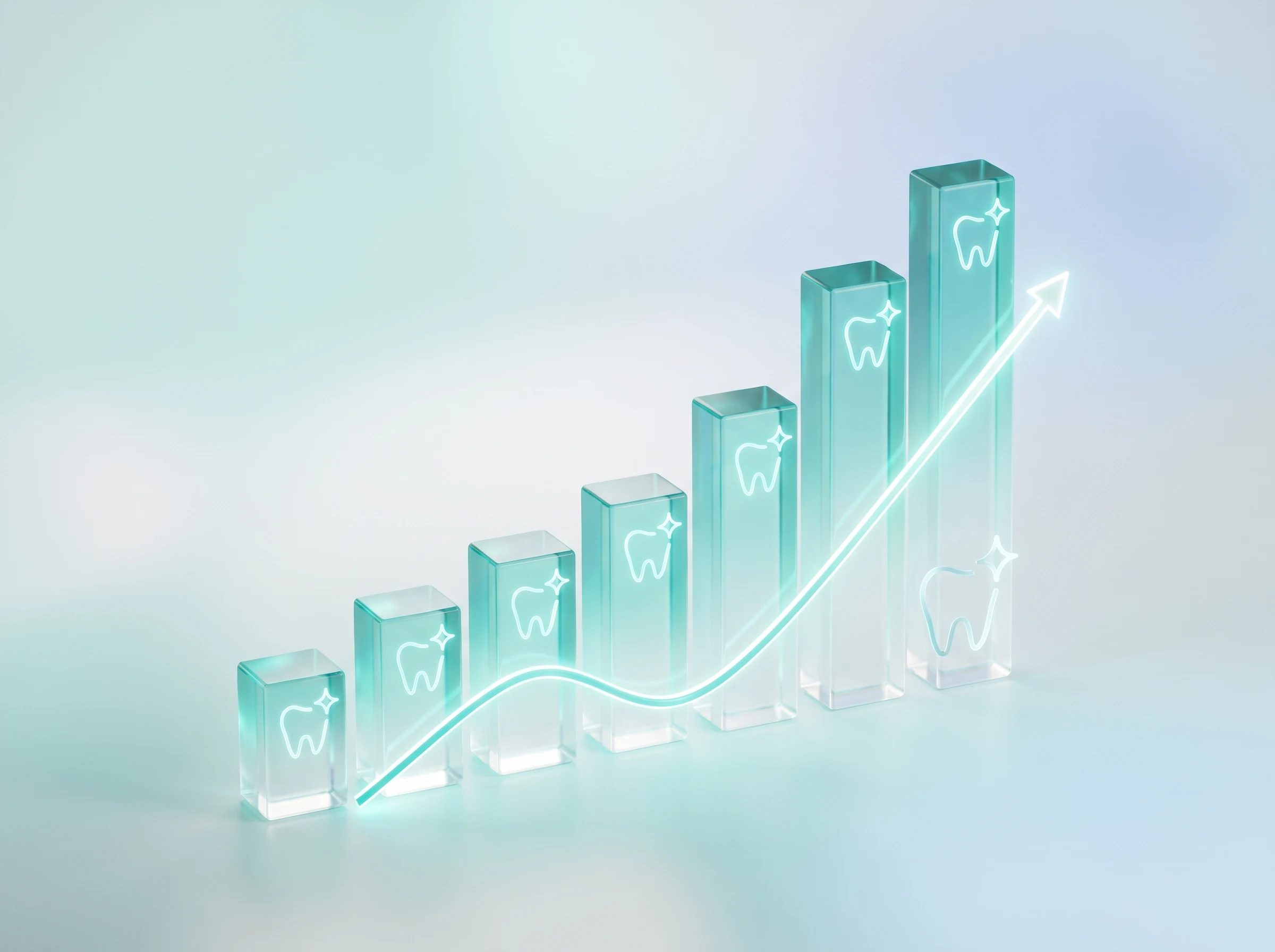 Abstract chart showing business growth for dental practices