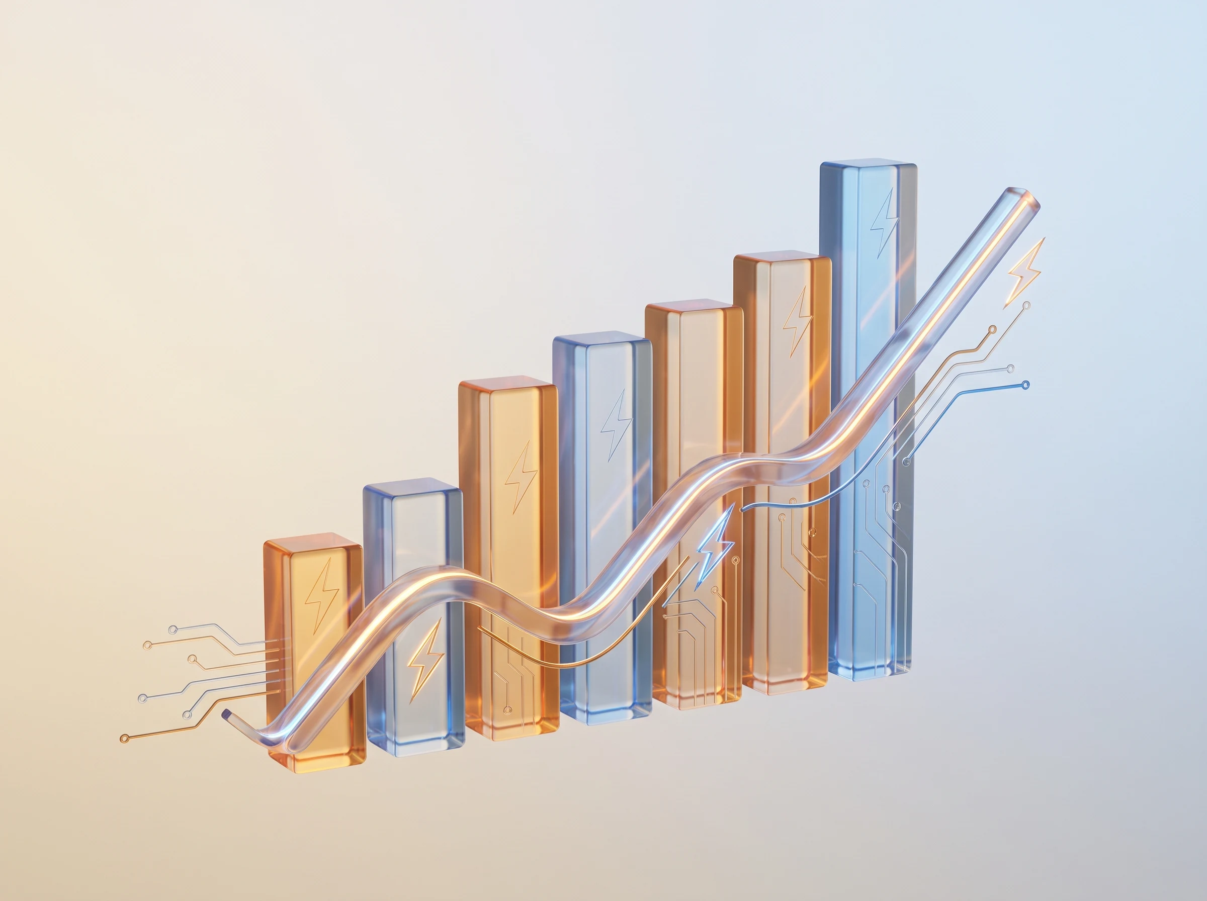 Abstract chart showing business growth for electricians