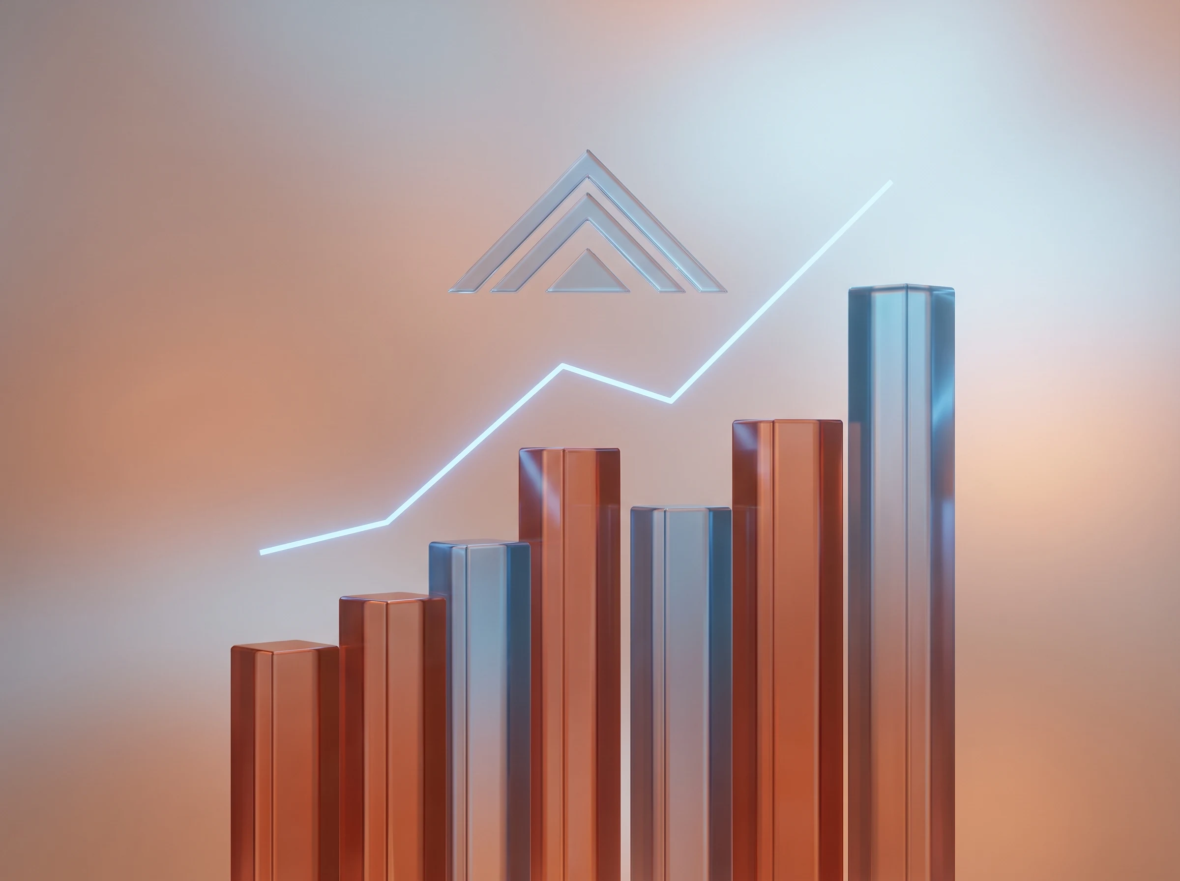 Abstract chart showing business growth for roofers