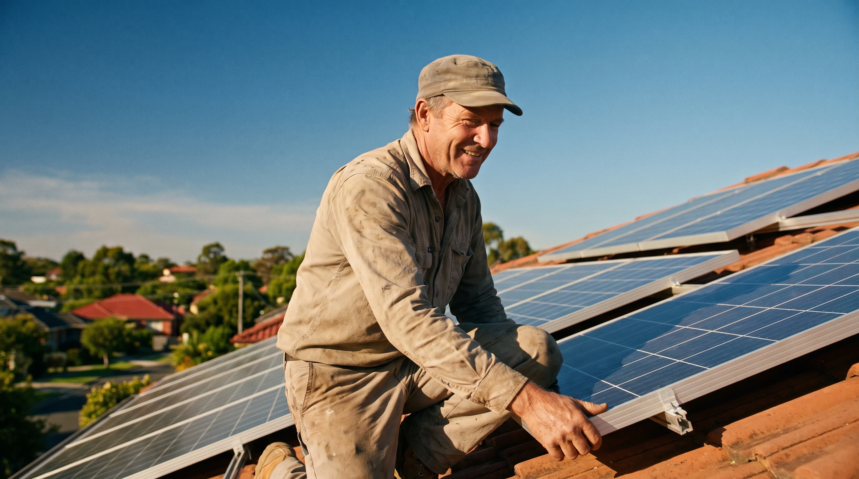Solar Installers at work on a Brisbane job