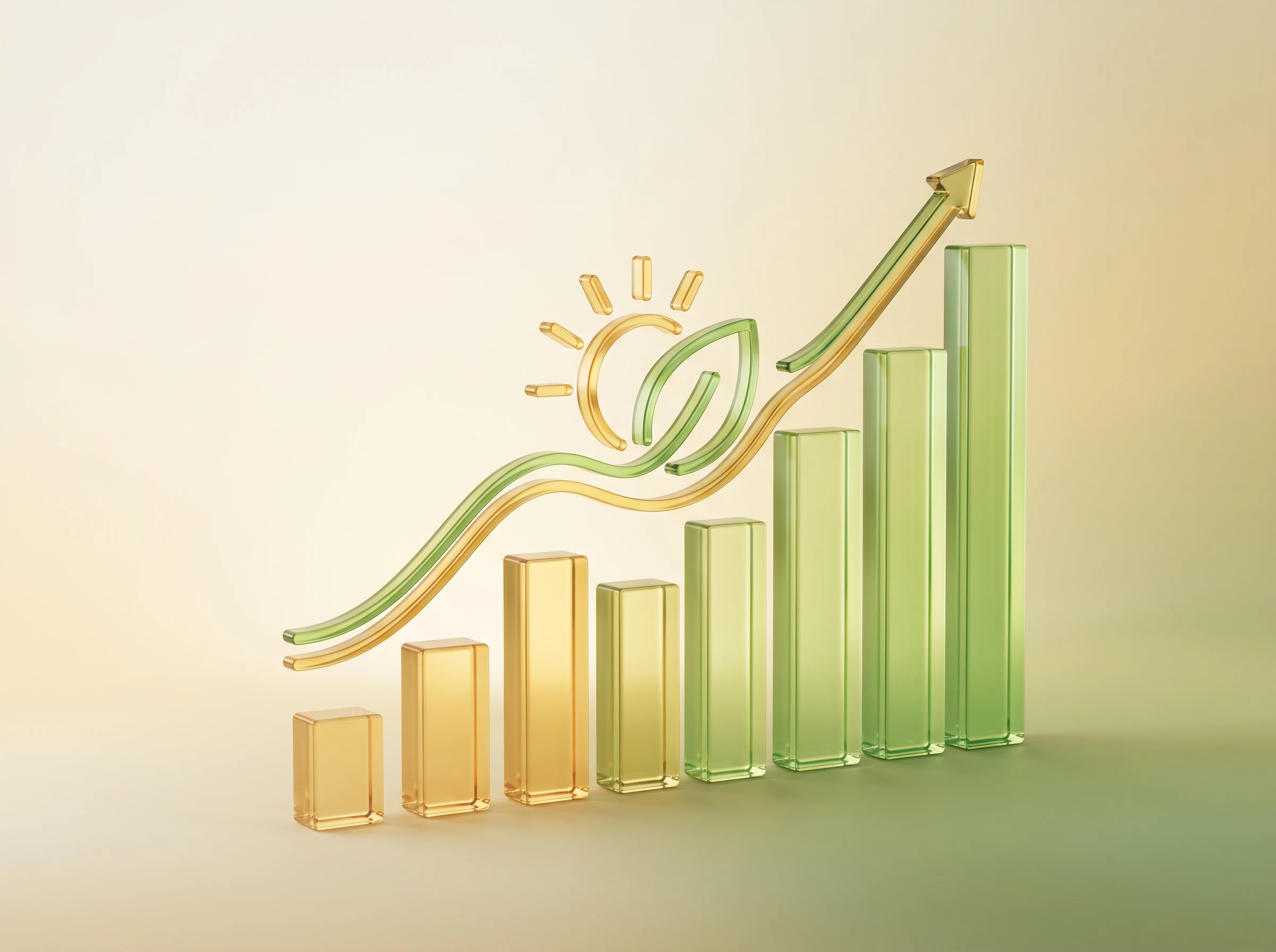 Abstract chart showing business growth for solar installers