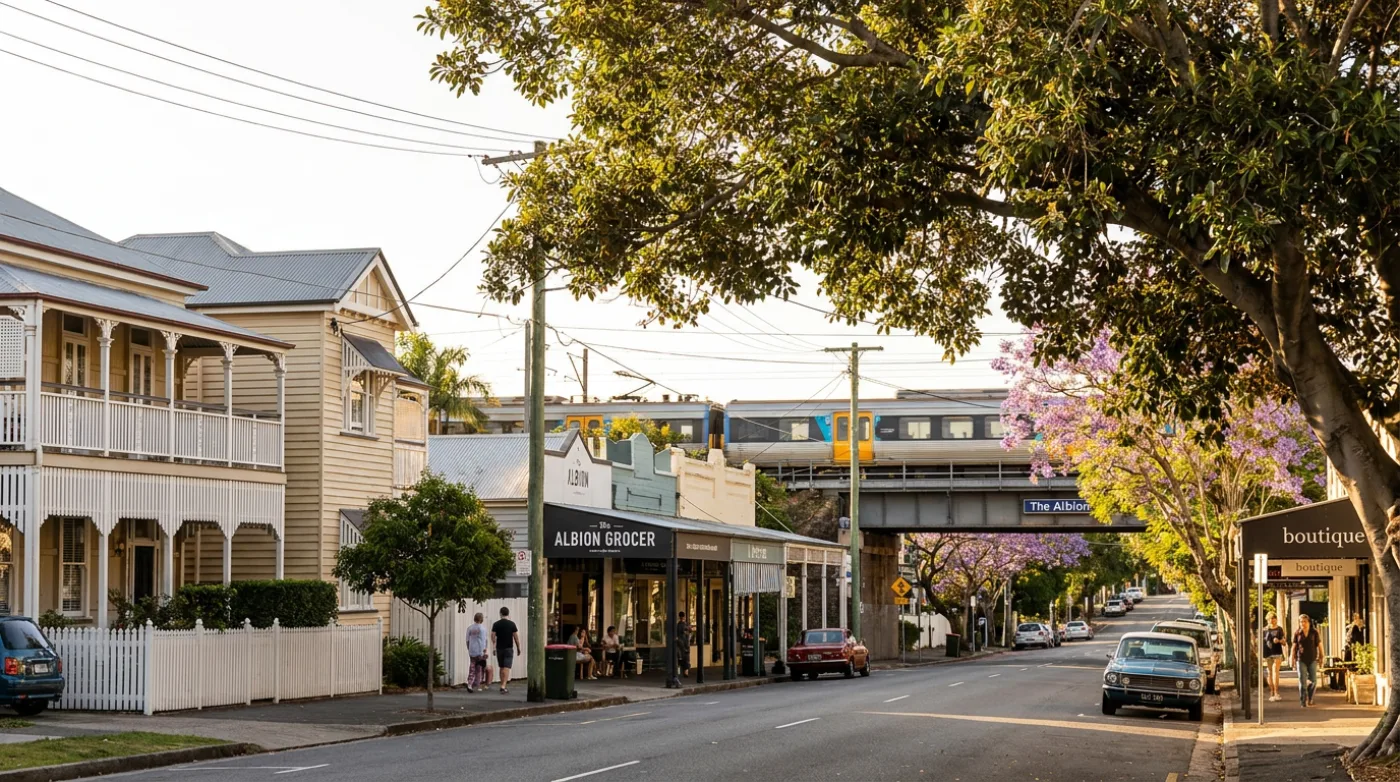 A local street scene in Albion, Brisbane