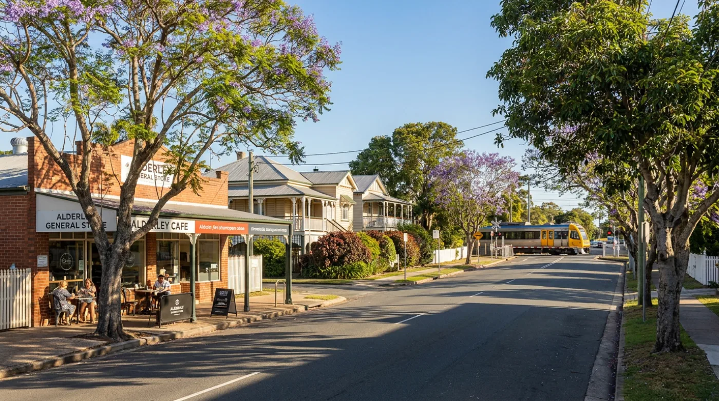 A local street scene in Alderley, Brisbane