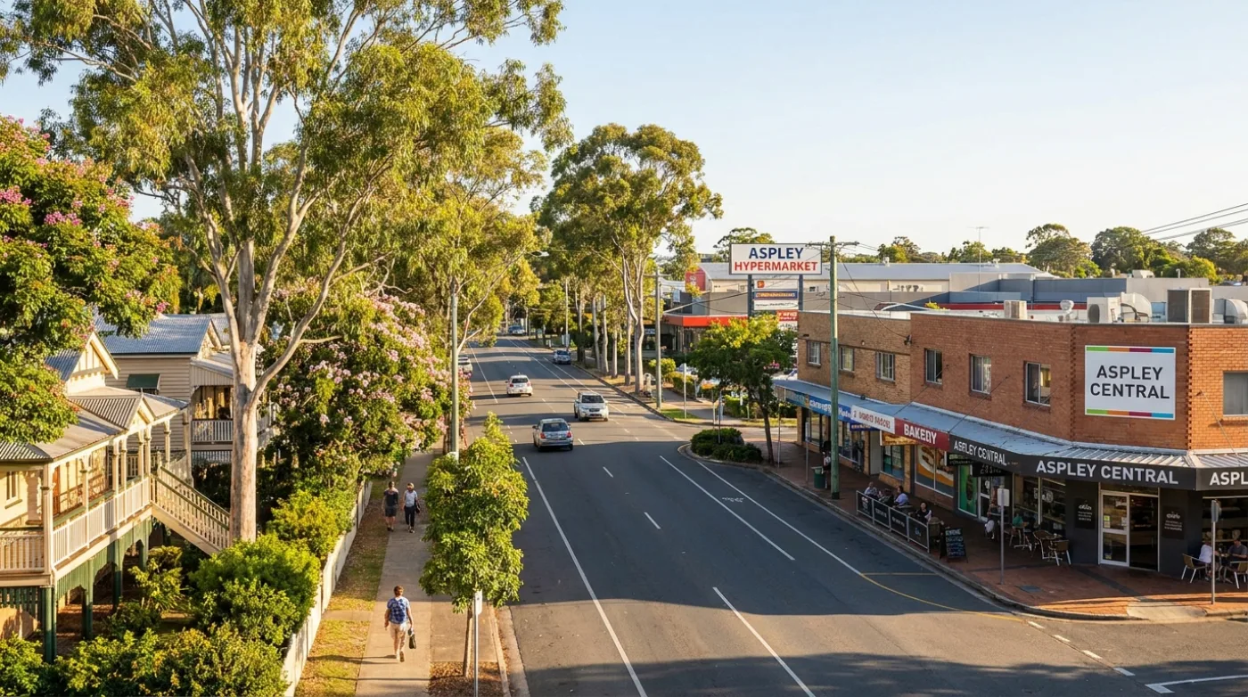 A local street scene in Aspley, Brisbane