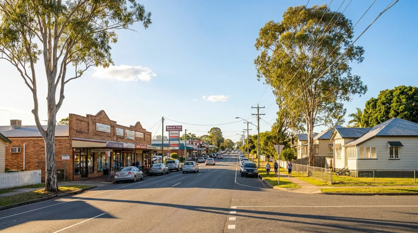 A local street scene in Booval, Brisbane
