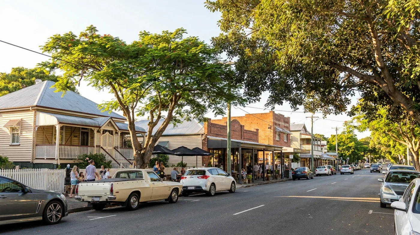 A local street scene in Bulimba, Brisbane