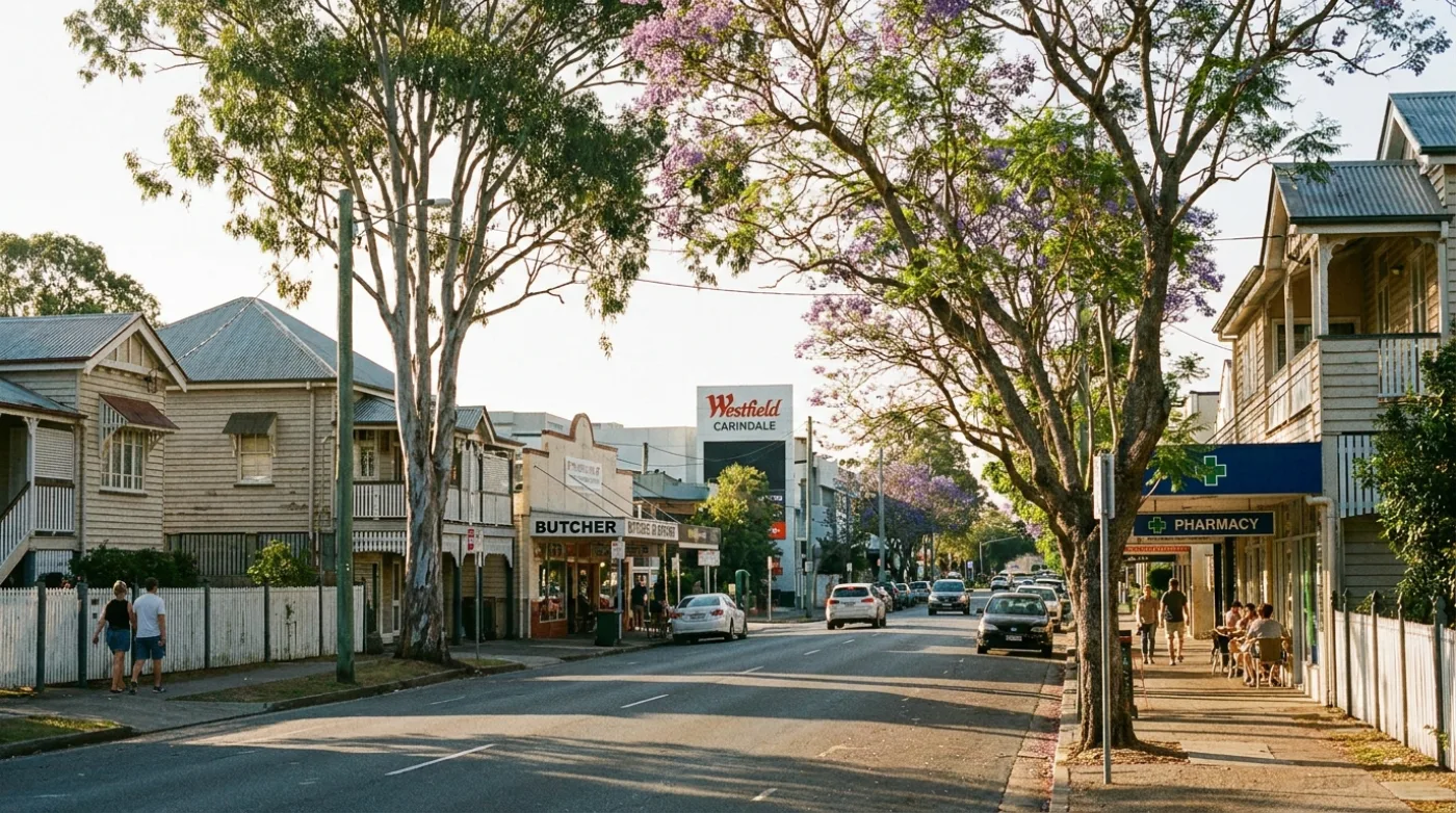 A local street scene in Carina, Brisbane