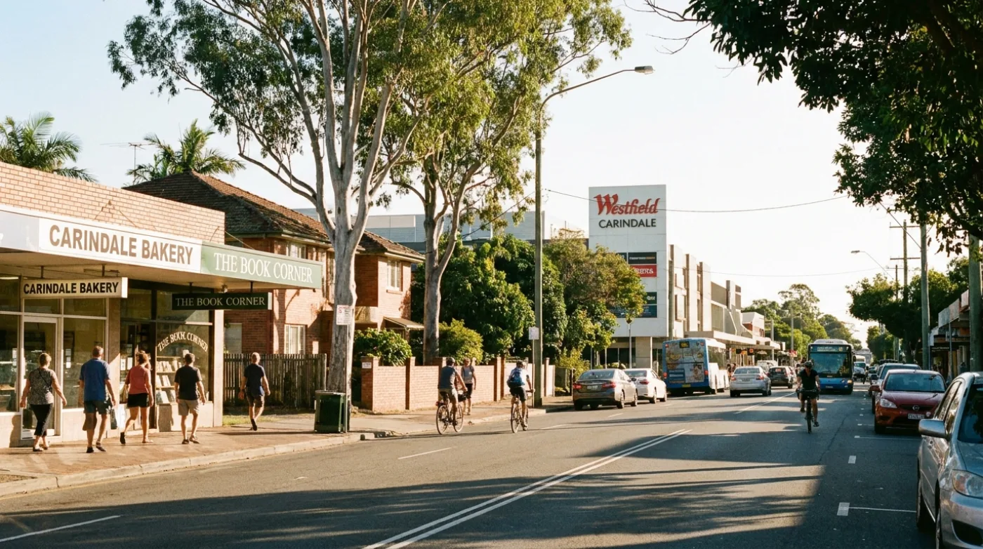 A local street scene in Carindale, Brisbane
