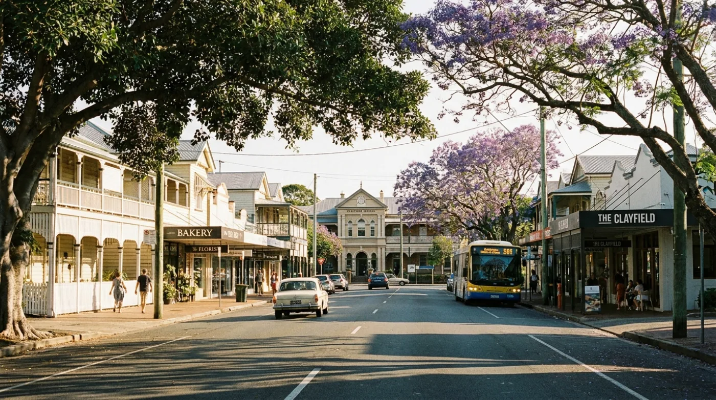 A local street scene in Clayfield, Brisbane