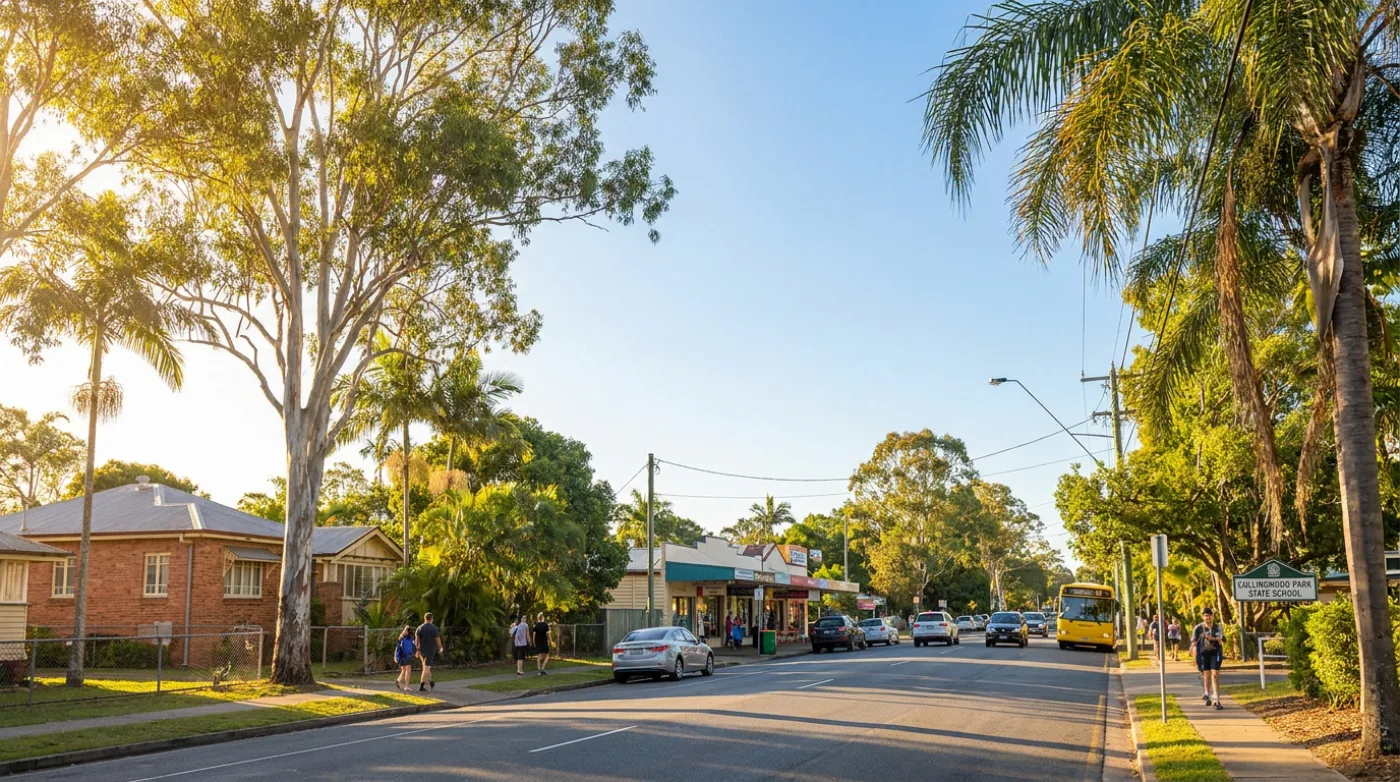 A local street scene in Collingwood Park, Brisbane
