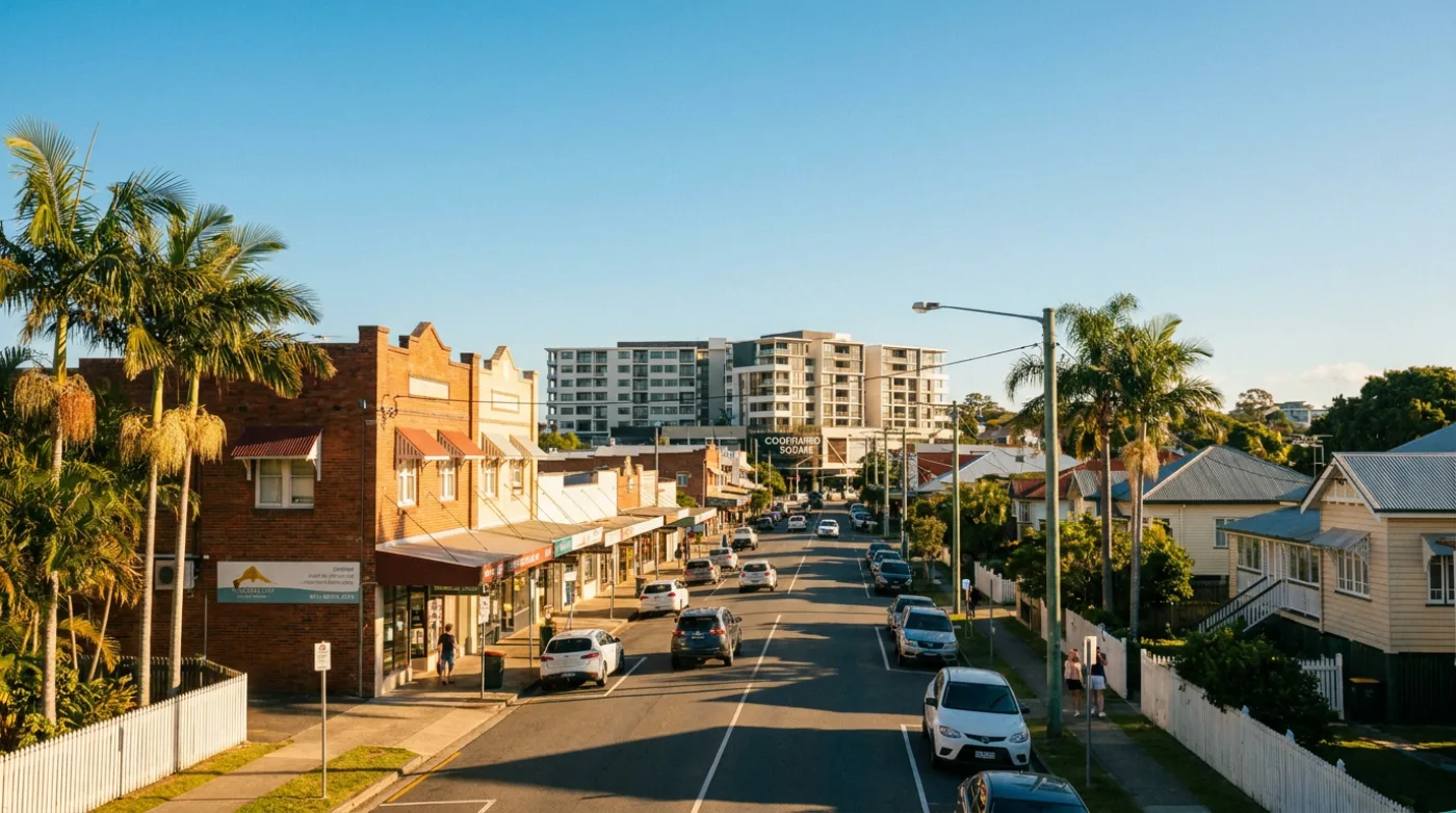 A local street scene in Coorparoo, Brisbane
