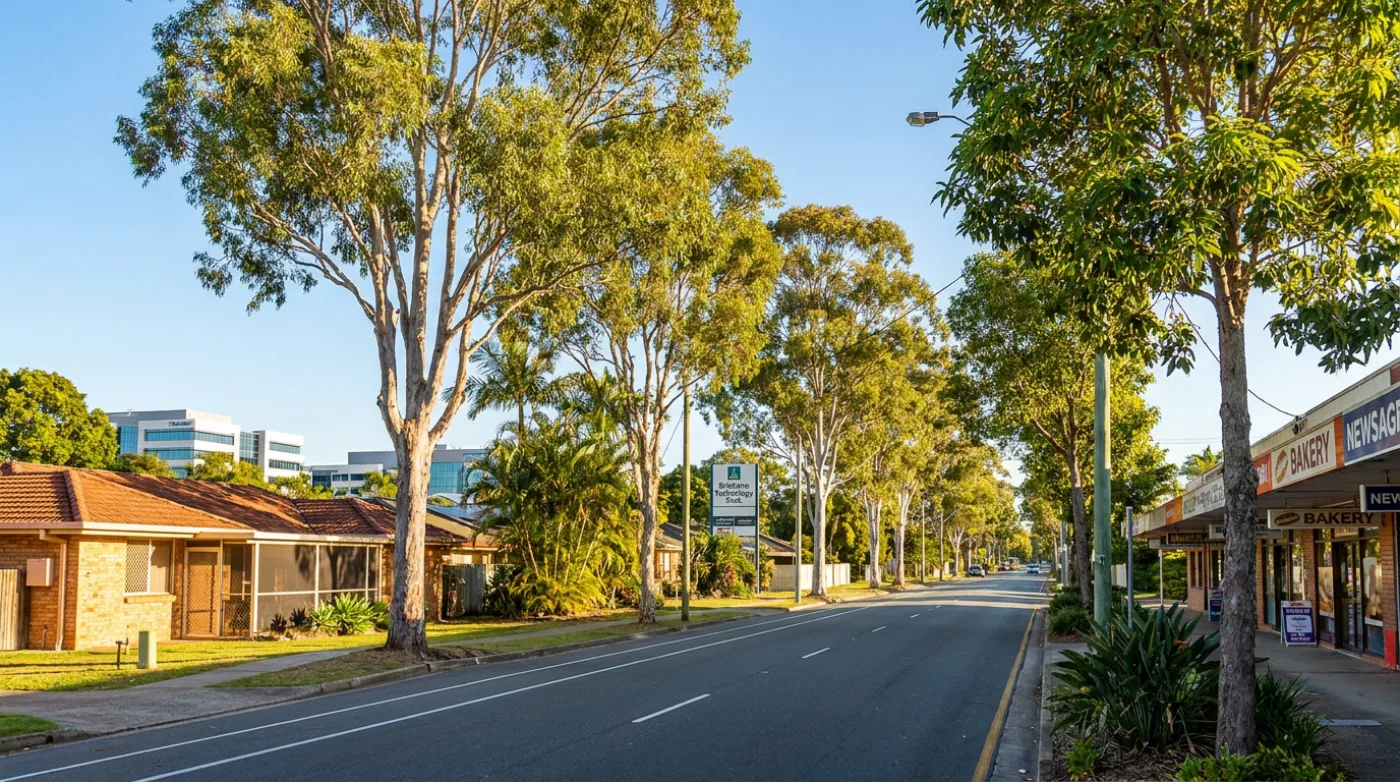 A local street scene in Eight Mile Plains, Brisbane