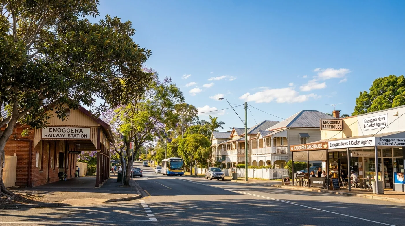A local street scene in Enoggera, Brisbane