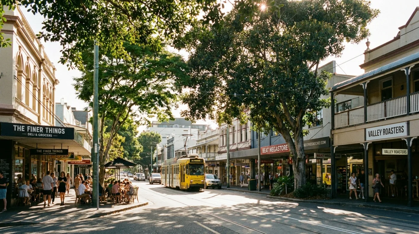 A local street scene in Fortitude Valley, Brisbane