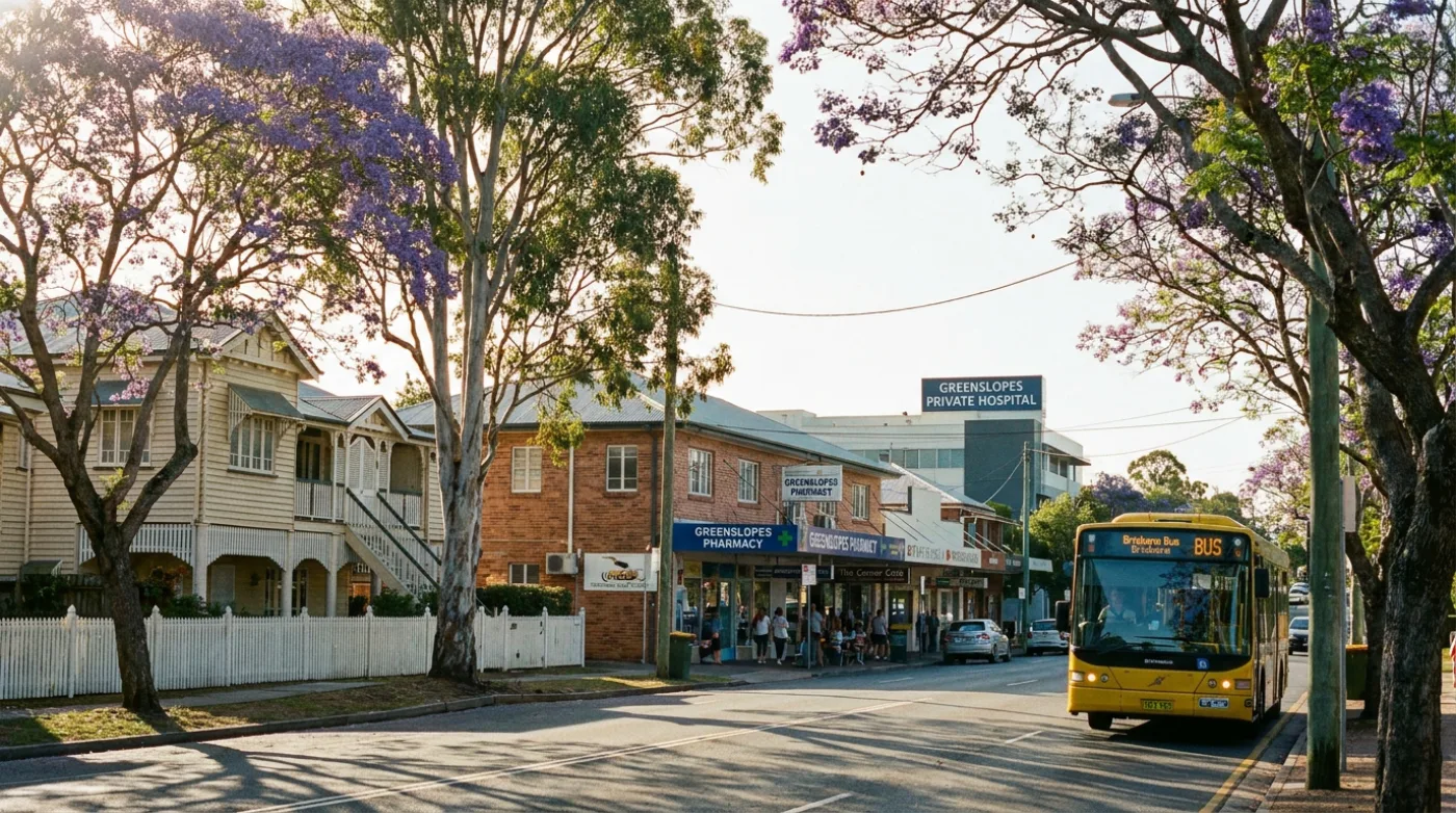 A local street scene in Greenslopes, Brisbane