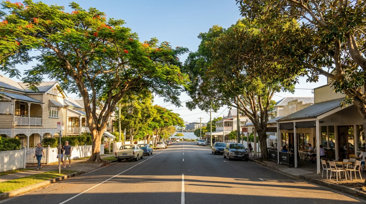 A local street scene in Hamilton, Brisbane