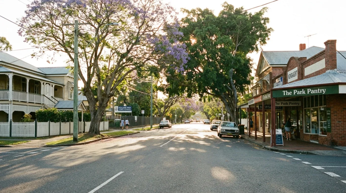 A local street scene in Holland Park, Brisbane