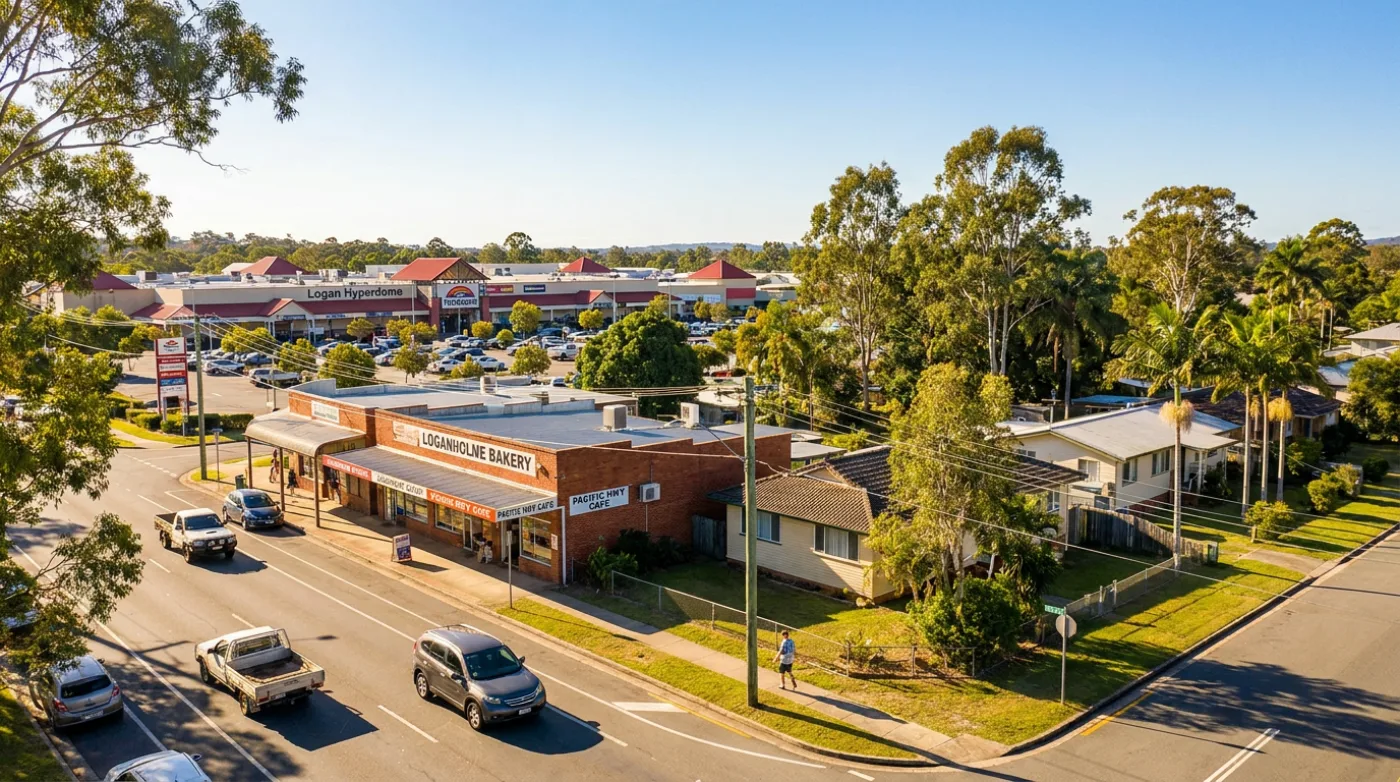 A local street scene in Loganholme, Brisbane