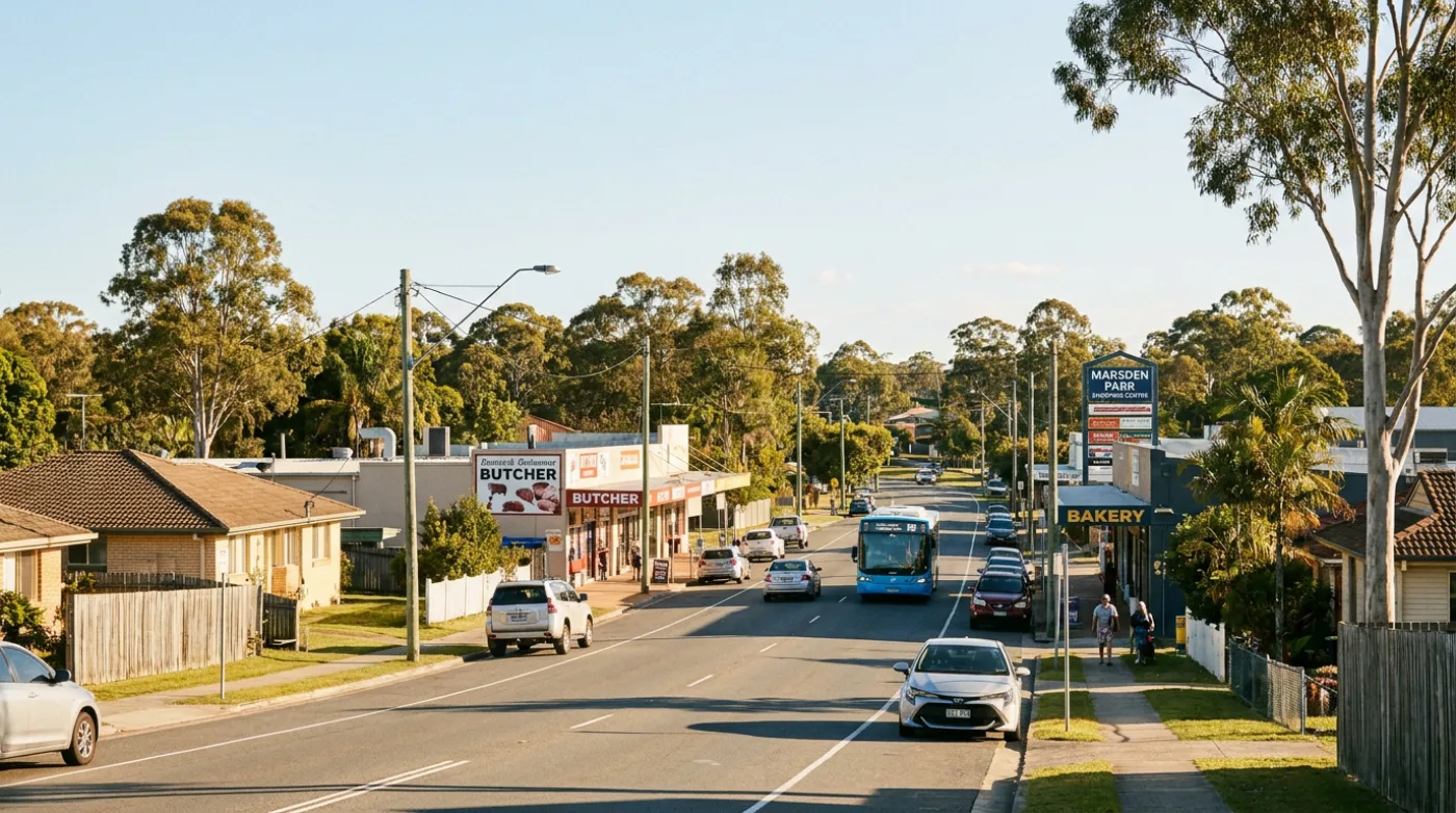 A local street scene in Marsden, Brisbane