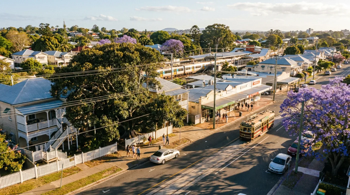 A local street scene in Morningside, Brisbane