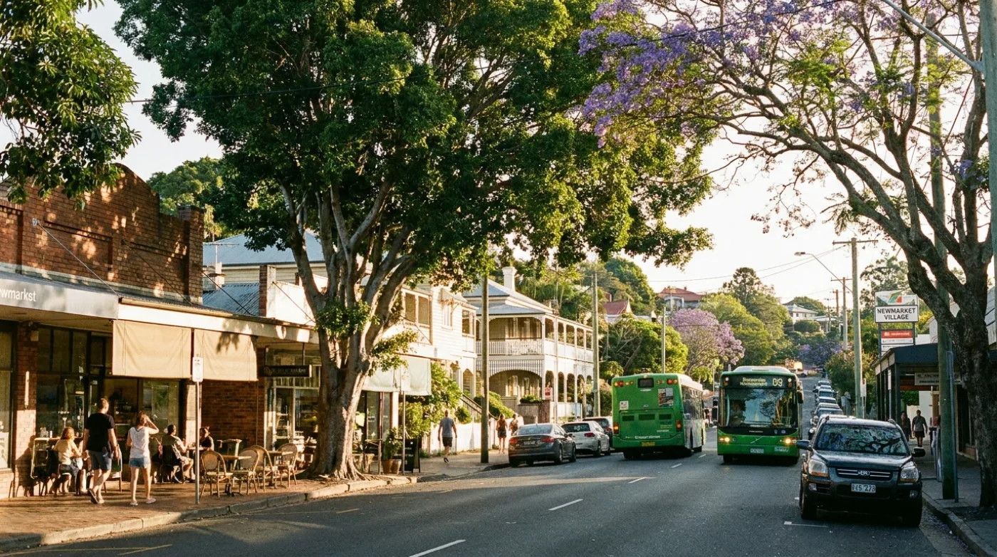 A local street scene in Newmarket, Brisbane