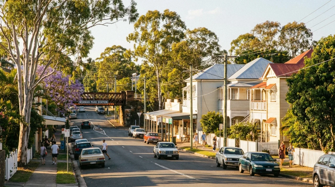 A local street scene in Norman Park, Brisbane