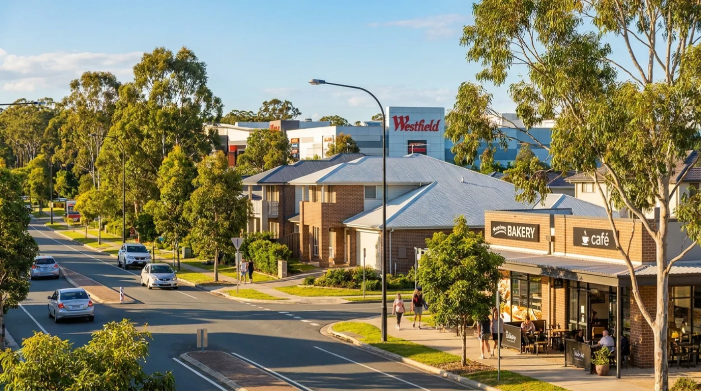A local street scene in North Lakes, Brisbane