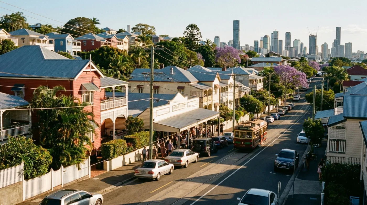 A local street scene in Paddington, Brisbane