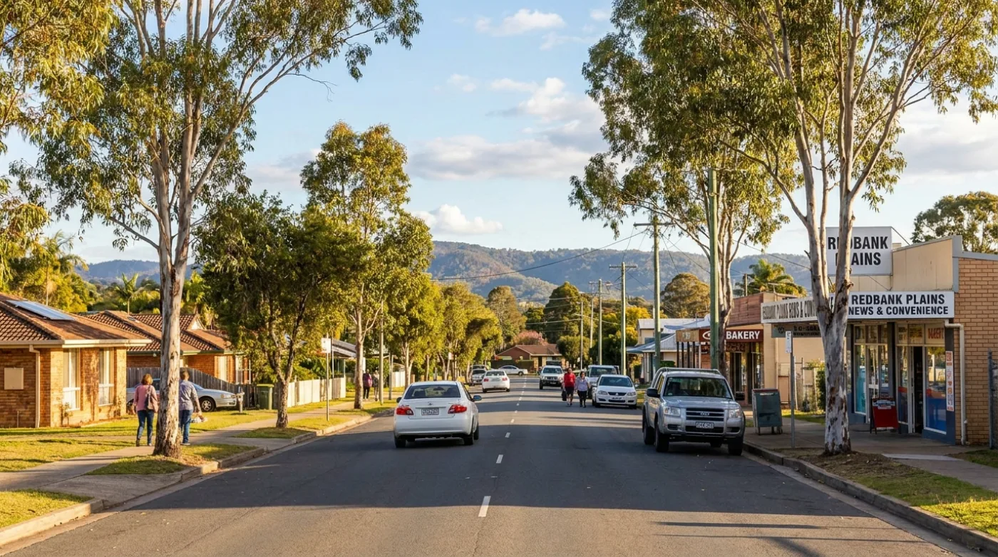 A local street scene in Redbank Plains, Brisbane