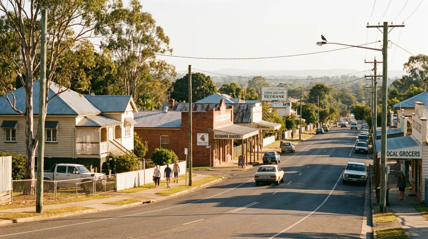 A local street scene in Redbank, Brisbane