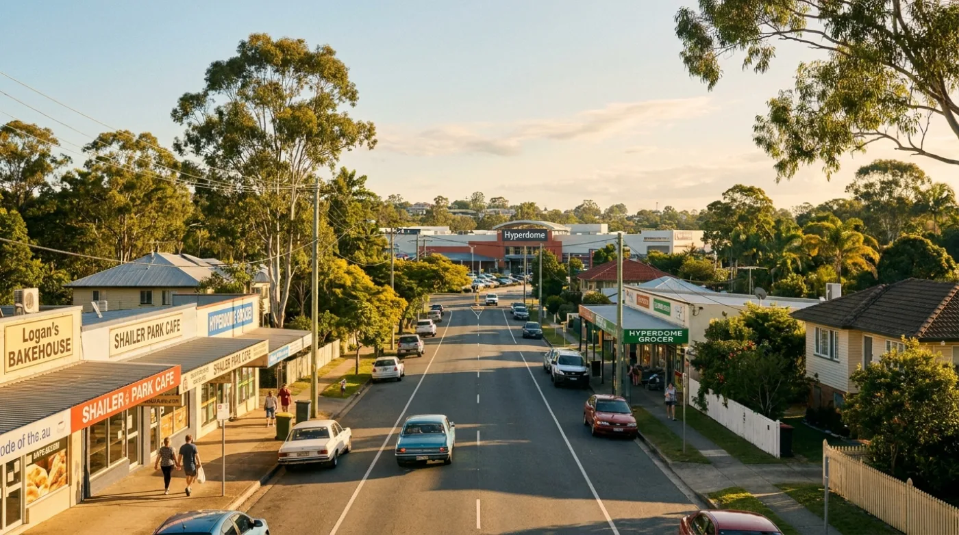 A local street scene in Shailer Park, Brisbane