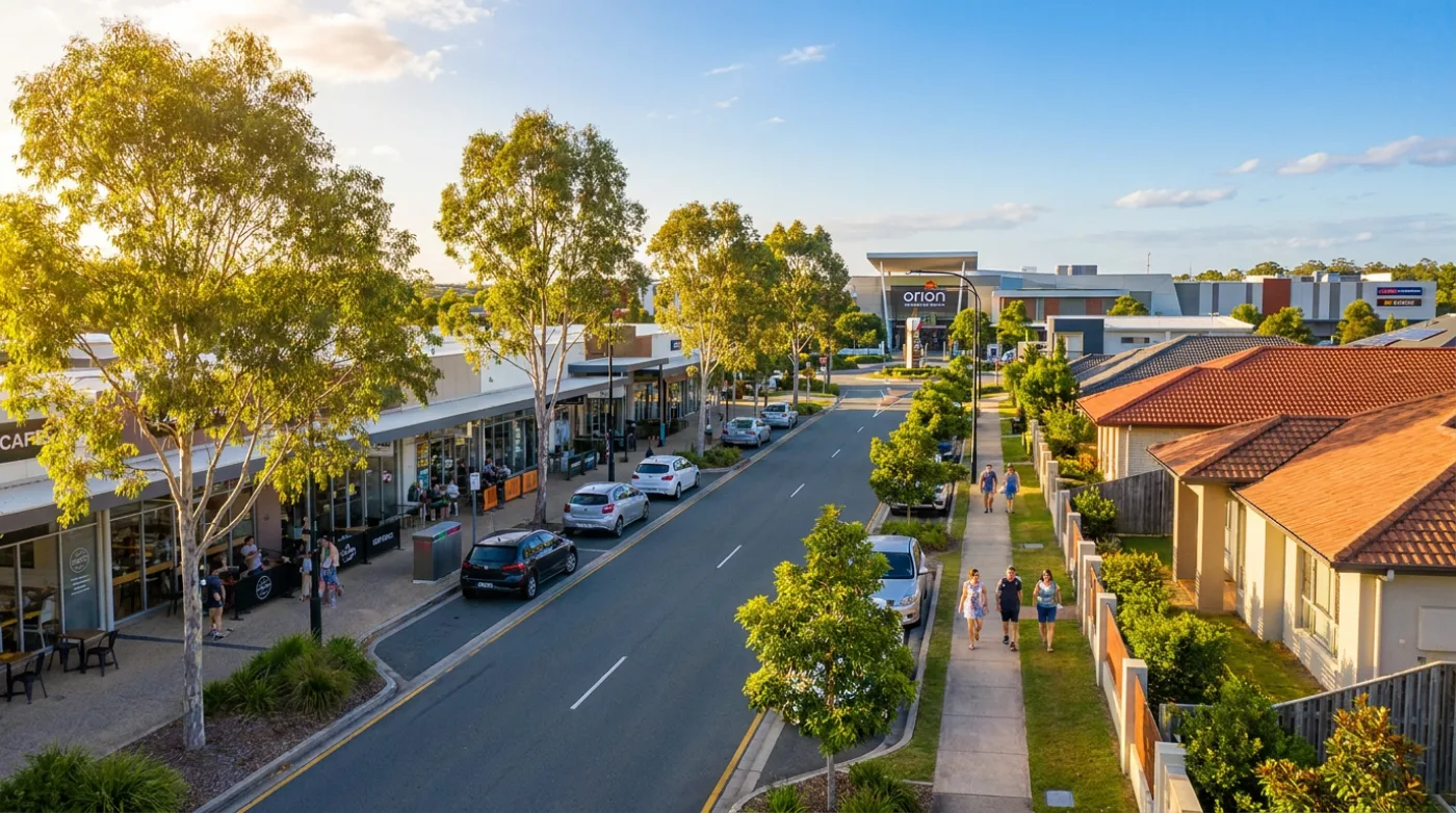 A local street scene in Springfield Lakes, Brisbane