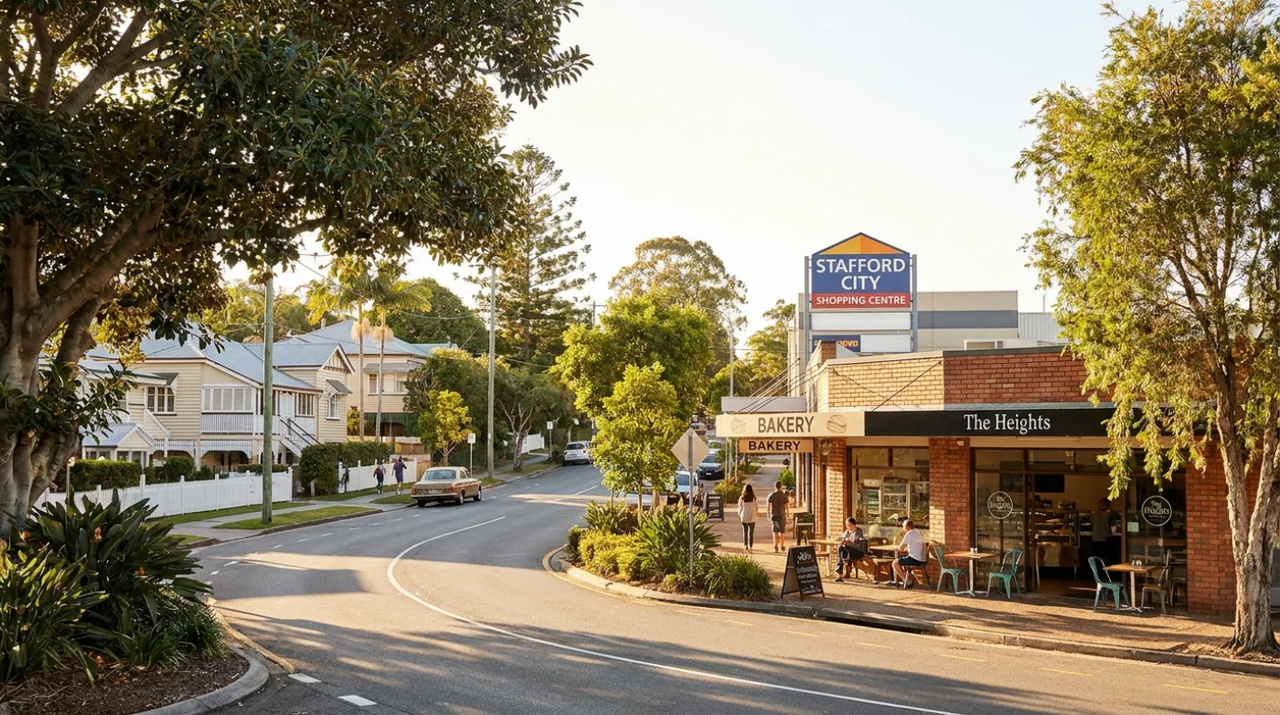 A local street scene in Stafford, Brisbane