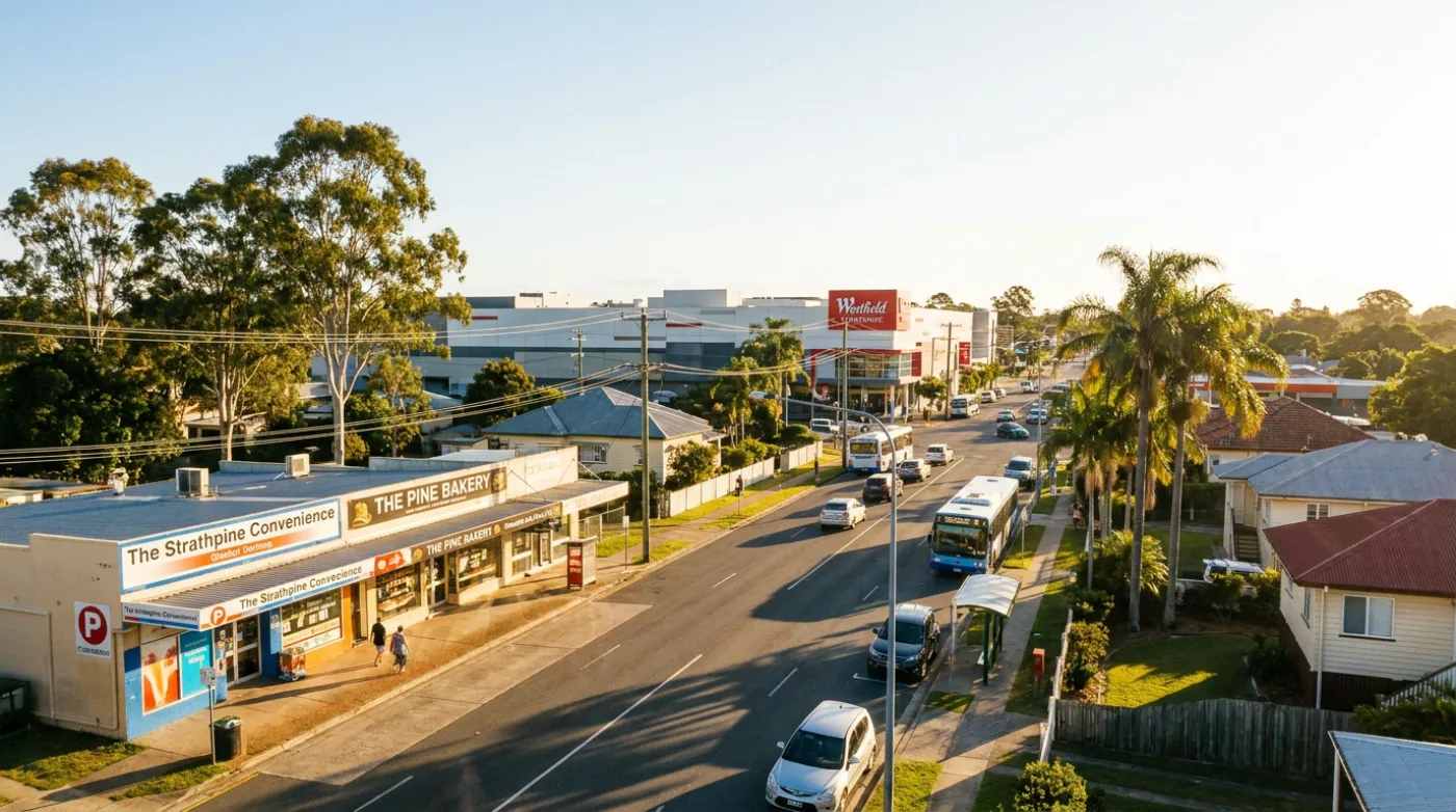 A local street scene in Strathpine, Brisbane
