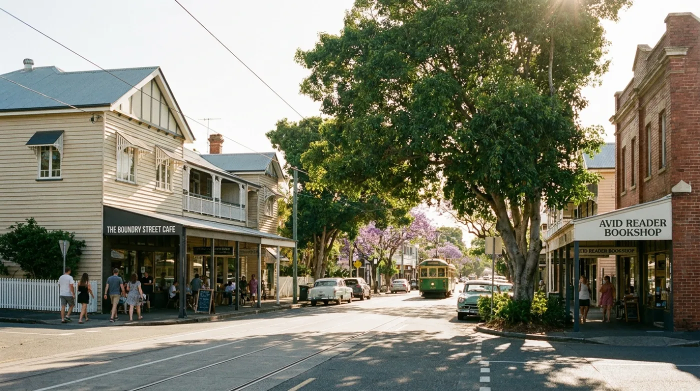 A local street scene in West End, Brisbane