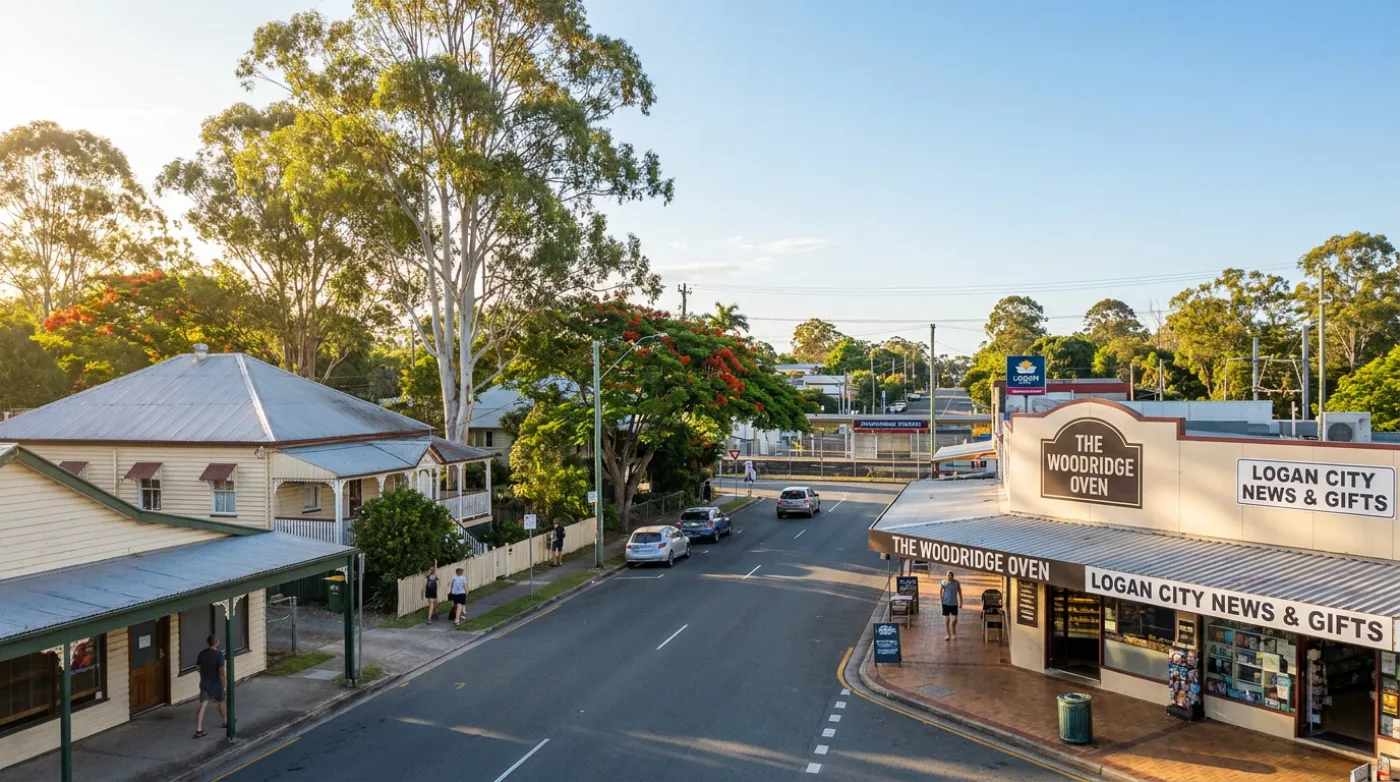 A local street scene in Woodridge, Brisbane