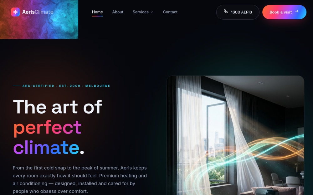 Aeris HVAC website
