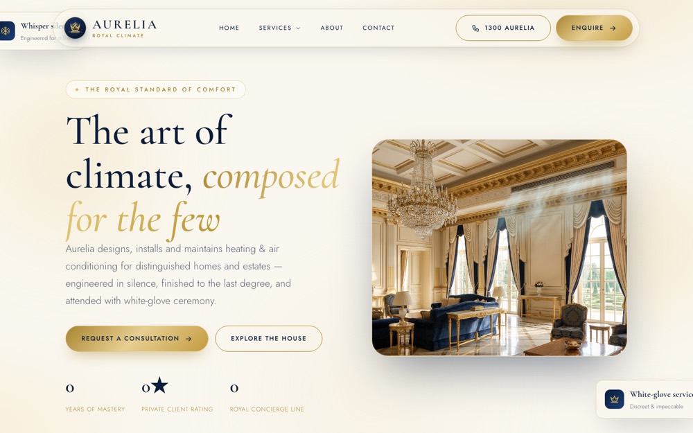 Aurelia Royal HVAC website