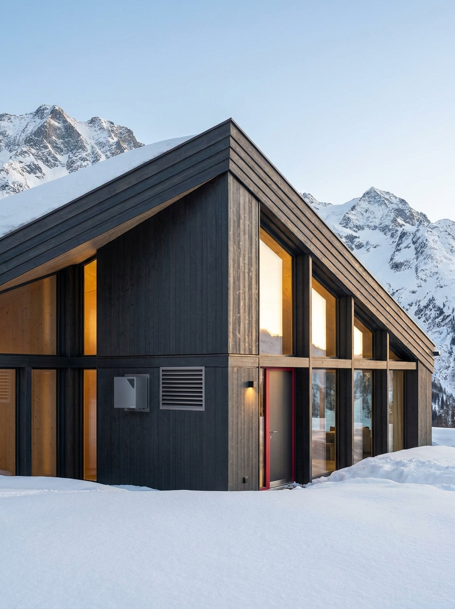 Modern Swiss alpine ski chalet with ALPCREST ventilation