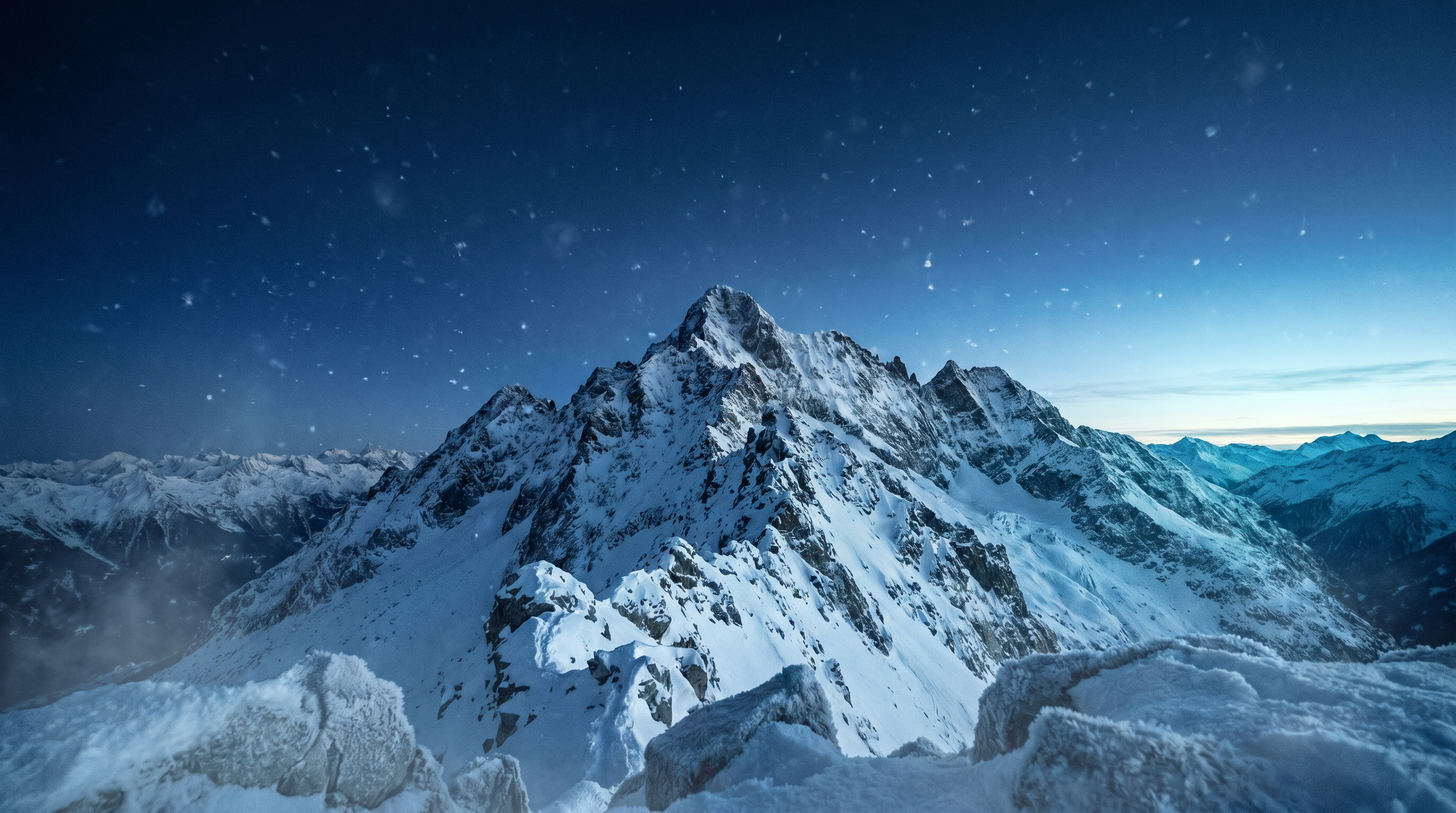 Alpine frost mountain peak