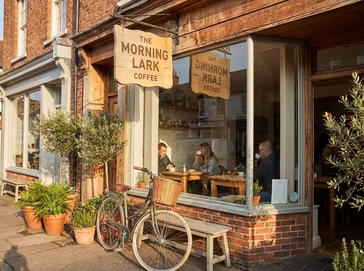 The cafe storefront