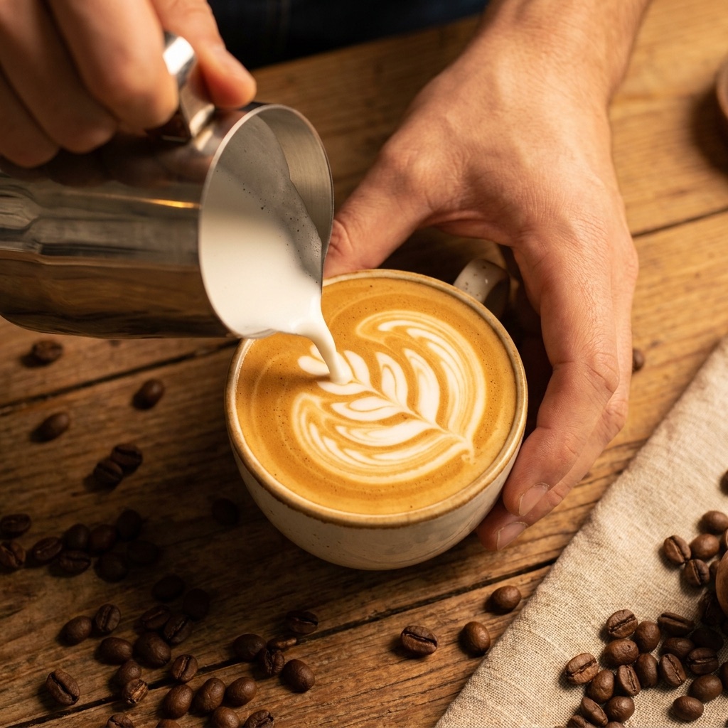 Pouring latte art