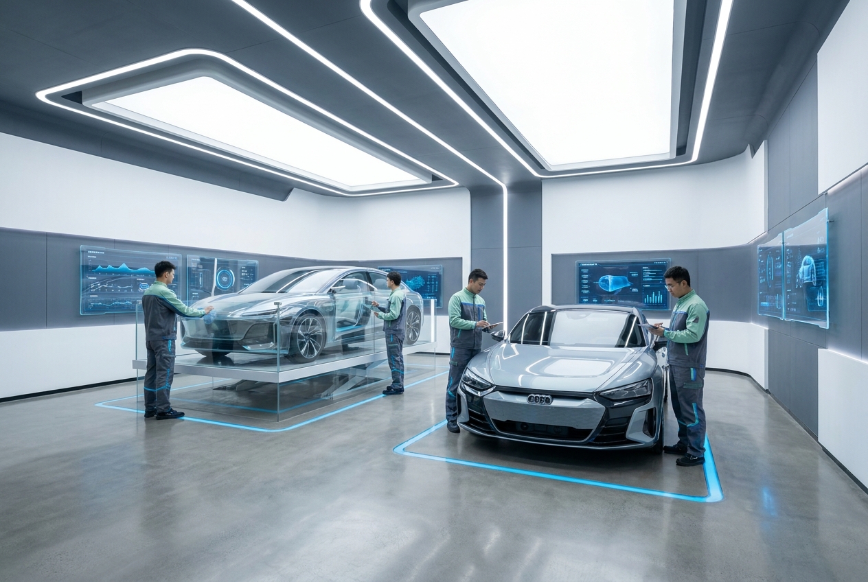 The EV Tech Center diagnostic lab and team