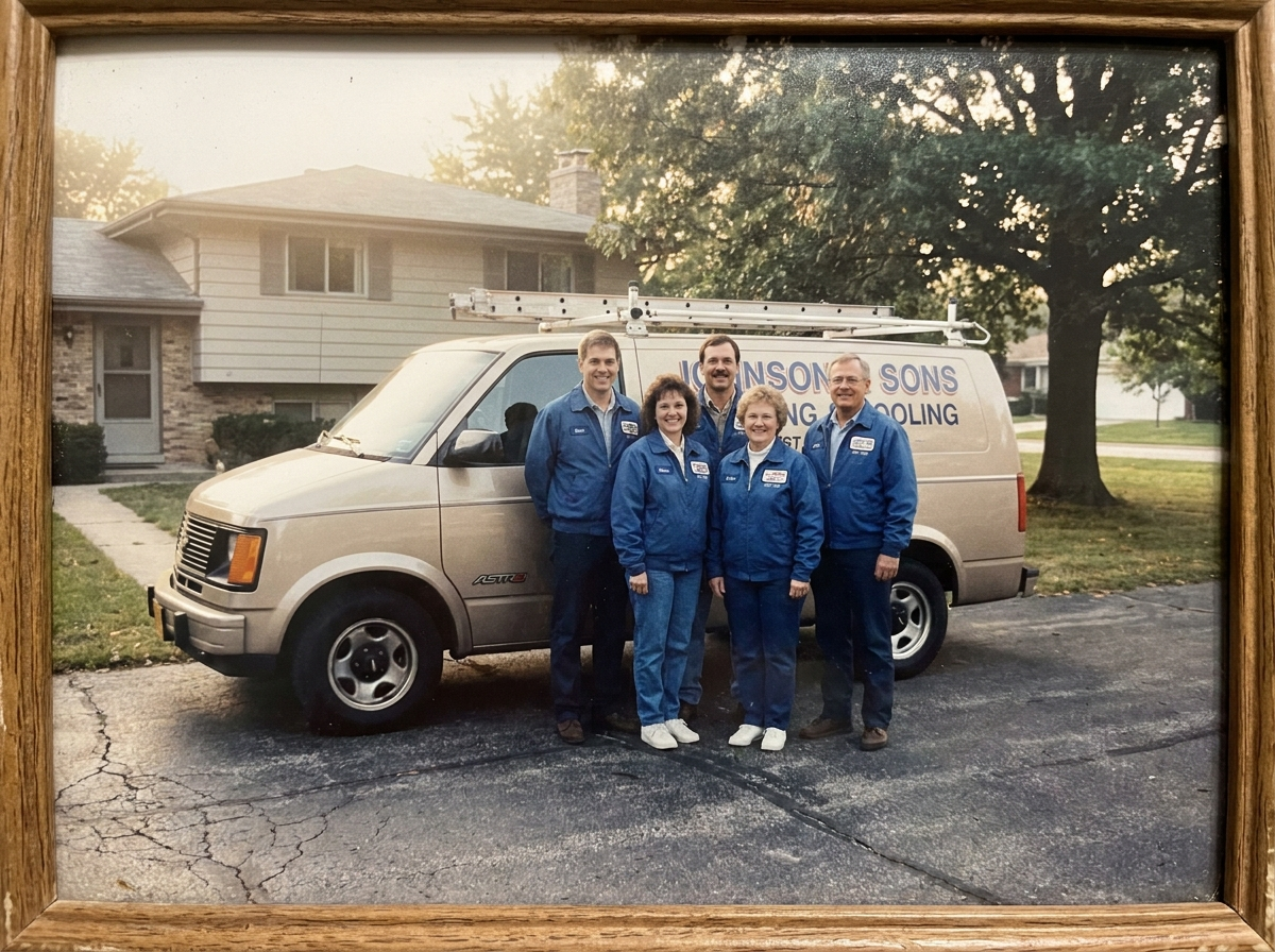 The Hearth & Home family team in front of the company van