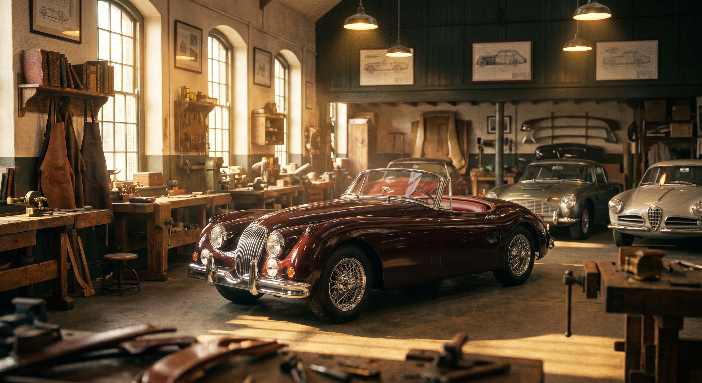 A flawlessly restored classic Jaguar