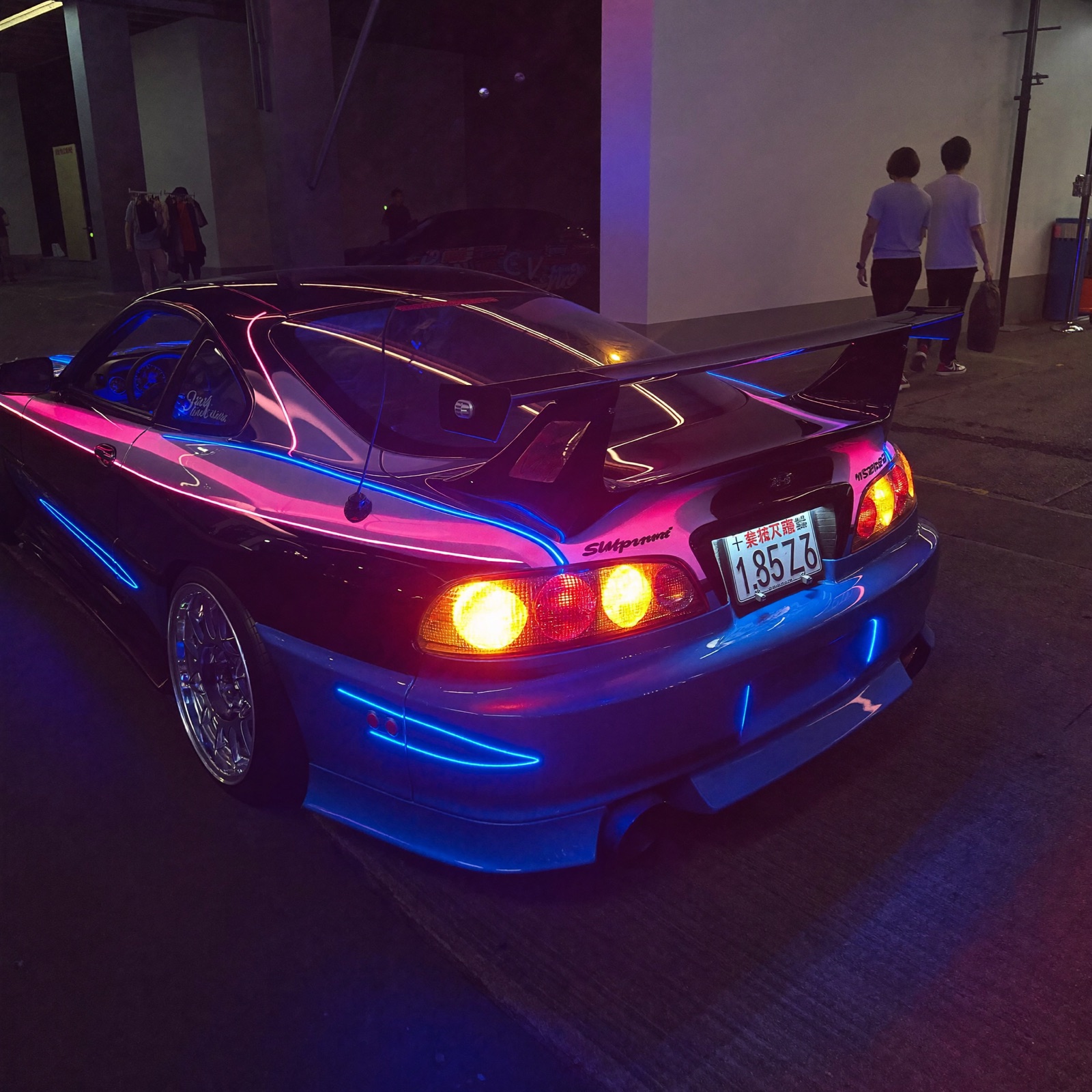 Customer JDM build under neon lights